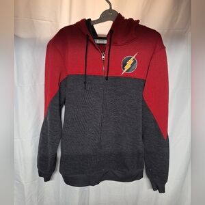 DC Red and Gray Zip-Up Men's Sweatshirt